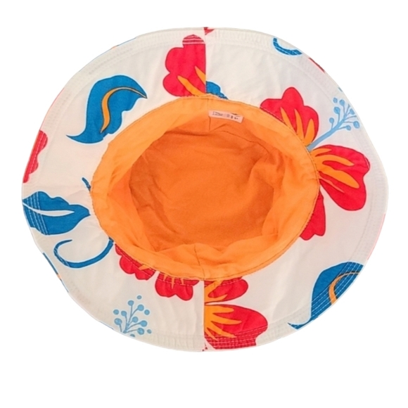 Vtg Baby GAP Hibiscus Flower Beach Sun Summer Bucket Hat Kids Toddler 18 24 Mo - Picture 6 of 12